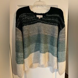 Knox Rose Green Colorblock Boxy Sweater
